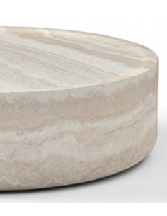 sofabord rundt marmor travertin beige sten 2