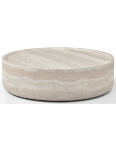 sofabord rundt marmor travertin beige sten