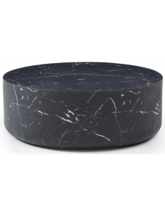 sofabord rundt marmor sort sten
