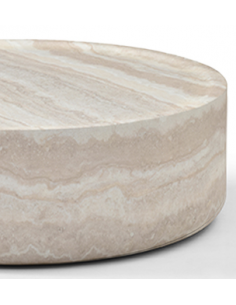 sofabord rundt marmor travertin beige sten 2
