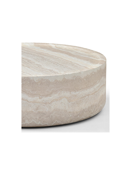 sofabord rundt marmor travertin beige sten