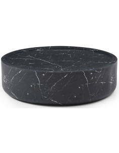 sofabord rundt marmor sort sten