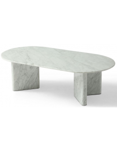 ovalt sofabord hvid marmor sten aflangt stort 2