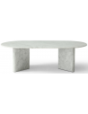 FRIEDA Ovalt sofabord i marmor 120 x 60 cm - Hvid marmor