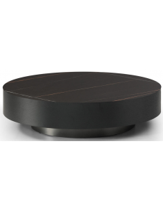 sofabord rundt marmor sort sten