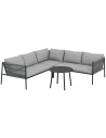 Loungesofa med bord i stål og polyester - Mørkegrå/Grå