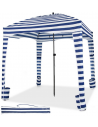 Parasol pavillon i metal og polyester 183 x 183 cm - Blå/Hvid