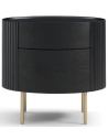 LANTINE Sengebord i metal og egetræsfinér H60,2 cm - Sort/Messing