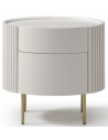 LANTINE Sengebord i metal og egetræsfinér H60,2 cm - Beige/Messing