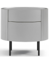 LANTINE Sengebord i metal og egetræsfinér H60,2 cm - Sort/Lysegrå