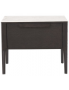 PALMETTO Sengebord i egetræsfinér og keramik H44,3 cm - Mørk gråbrun/Hvid marmor
