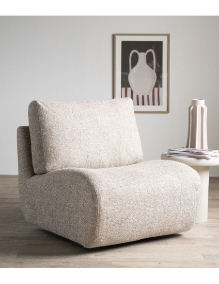 lænestol beige moderne nordisk design skandinavisk drejefod drejefunktion