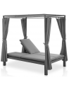CRETE Dobbelt solseng i stål og polyester 207 x 147 cm - Mørkegrå