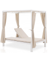 CRETE Dobbelt solseng i stål og polyester 207 x 147 cm - Hvid/Beige