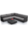 PORT ROYALE Loungesæt med bord i aluminium og olefin 268 x 268 cm - Mørkegrå