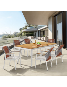 spisebordssæt udendørs havemøbler havebord med havestole polyrattan 2