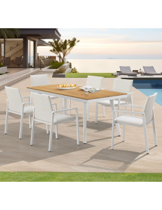 spisebordssæt udendørs havemøbler havebord med havestole polyrattan 2