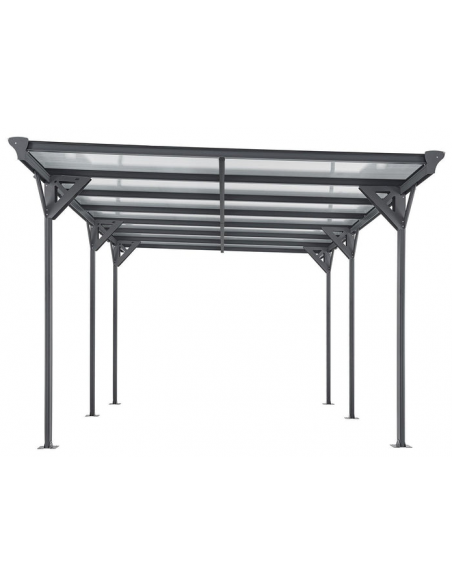 carport aluminium billig grå mørkegrå sort stål
