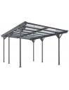 Carport i aluminium og polycarbonat H230 x B503 x D305 cm - Antracit