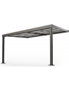 Terrasseoverdækning med skydetag i aluminium og polycarbonat 400 x 300 cm - Antracit
