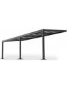 Terrasseoverdækning med skydetag i aluminium og polycarbonat 600 x 300 cm - Antracit
