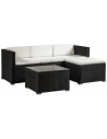 PUNTA CANA Loungesæt i polyrattan og polyester - Sort/Creme