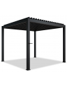TAHITI Pavillon med vipbart lameltag i stål og aluminium 300 x 300 cm - Antracit