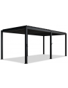 TAHITI Pavillon med vipbart lameltag i stål og aluminium 300 x 590 cm - Antracit