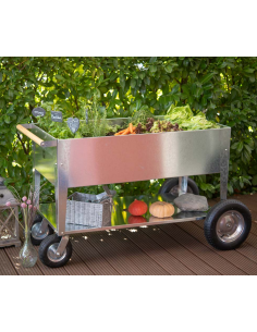 højbed plantekasser havedekoration højbede stål hjul 2