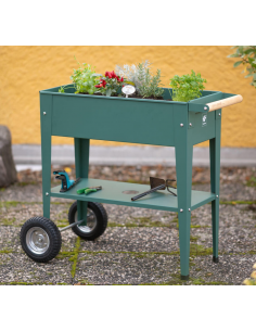 højbed plantekasser havedekoration højbede stål hjul 2