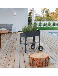 højbed plantekasser havedekoration højbede stål hjul 2