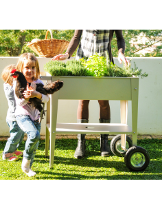 højbed plantekasser havedekoration højbede stål hjul 2