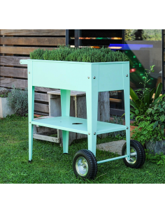 højbed plantekasser havedekoration højbede stål hjul 2