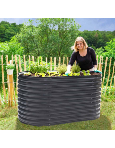 højbed plantekasser havedekoration højbede sort stål 2