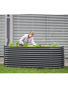 højbed plantekasser havedekoration højbede sort stål 2