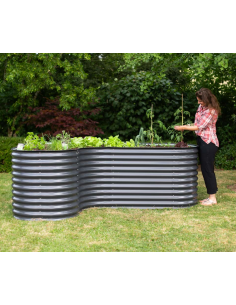 højbed plantekasser havedekoration højbede sort stål 2