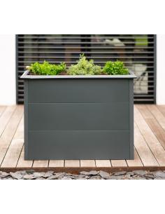 højbed plantekasser havedekoration højbede sort stål 2