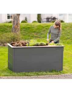 højbed plantekasser havedekoration højbede sort stål 2