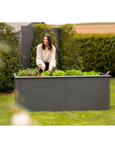 højbed plantekasser havedekoration højbede sort stål 2