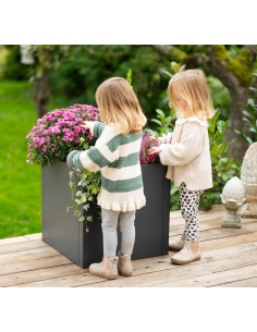 højbed plantekasser havedekoration højbede sort stål 2