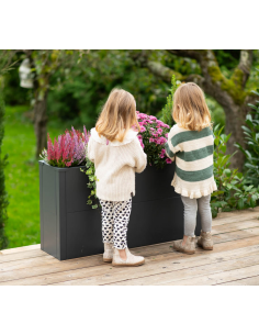 højbed plantekasser havedekoration højbede sort stål 2