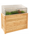 Westmann Klassik Plus højbed H107 x B100 x D65 cm i lærketræ og polycarbonat - Natur/Alugrå