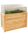 Westmann Klassik Plus højbed H125 x B130 x D65 cm i lærketræ og polycarbonat - Natur/Alugrå
