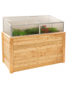 Westmann Klassik Plus højbed H125 x B170 x D90 cm i lærketræ og polycarbonat - Natur/Alugrå