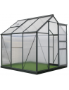 Westmann Flora Drivhus i aluminium og polycarbonat H202 x B192 x D192 cm - Antracit
