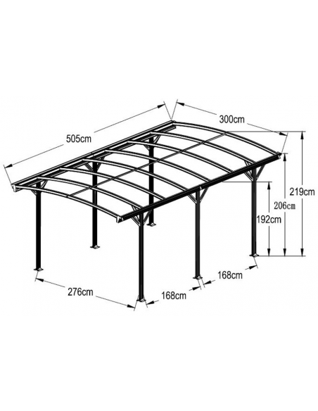 carport fritstående stål aluminium