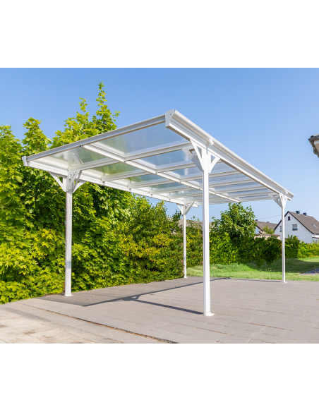 carport fritstående stål aluminium hvid