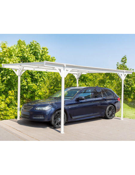 carport fritstående stål aluminium hvid