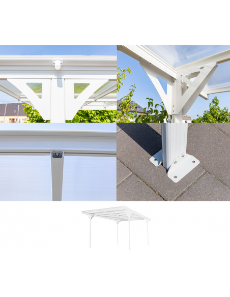 carport fritstående stål aluminium hvid