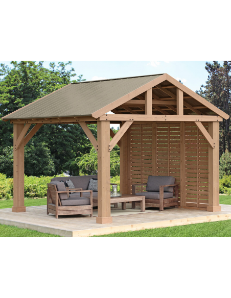 sidevæg pergola træ pavillon havepavillon pavillion terrasseoverdækning terrasse overdækning